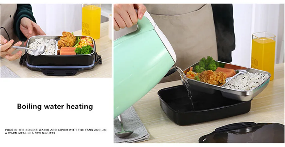 MICCK Lunch box Stainless steel Portable Bento Box Microwavable Food Containers With Compartments Boiling water insulation MICCK Lunch box Stainless steel Portable Bento Box Microwavable Food Containers With Compart5