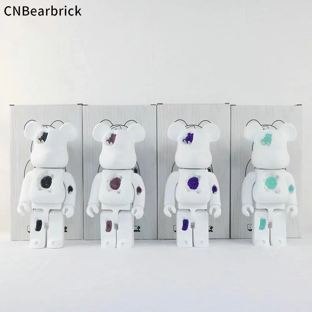 جديد bearbrick تآكل الكريستال العنف لبنة الدب 400٪ تآكل الاتجاه الديكور لعبة دمية الديكور اليد 28 سنتيمتر