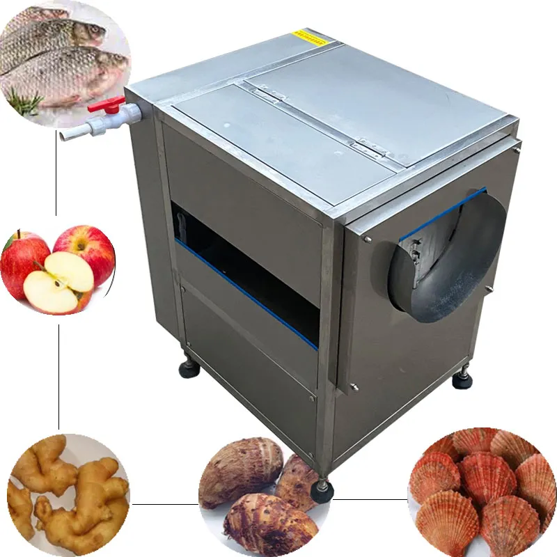 Volautomatische elektrische borstel roller wasmachine voor zoete aardappel taro gember wortel cassave peeling machine Prijs