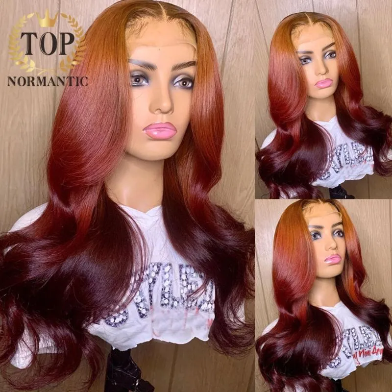 Top Rated Lace Wigs Ombre Color Body Wave 13x4 Front Remy Human Hair Straight Wig for Women with Baby Hair