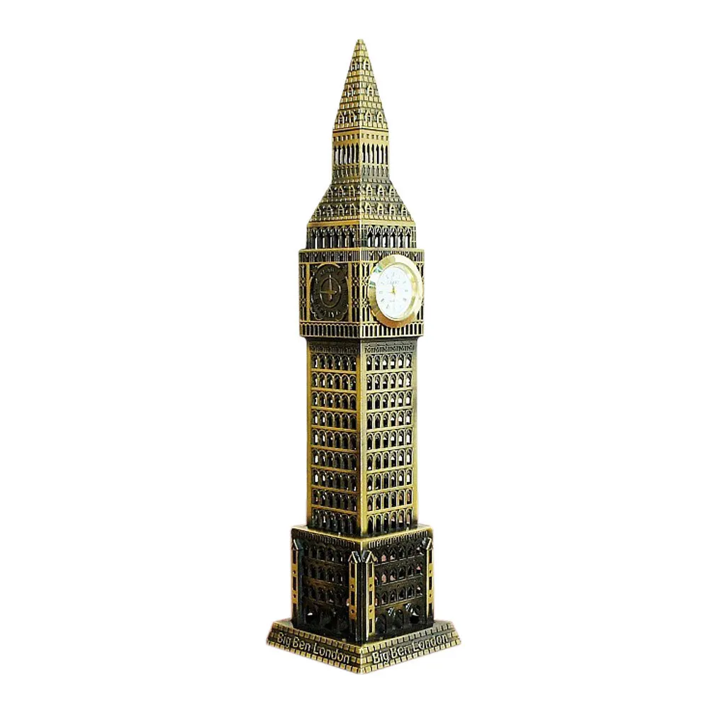 Metal modelo 3D Londres Big Ben Statue Lembrança Presente Decoração Home T200703