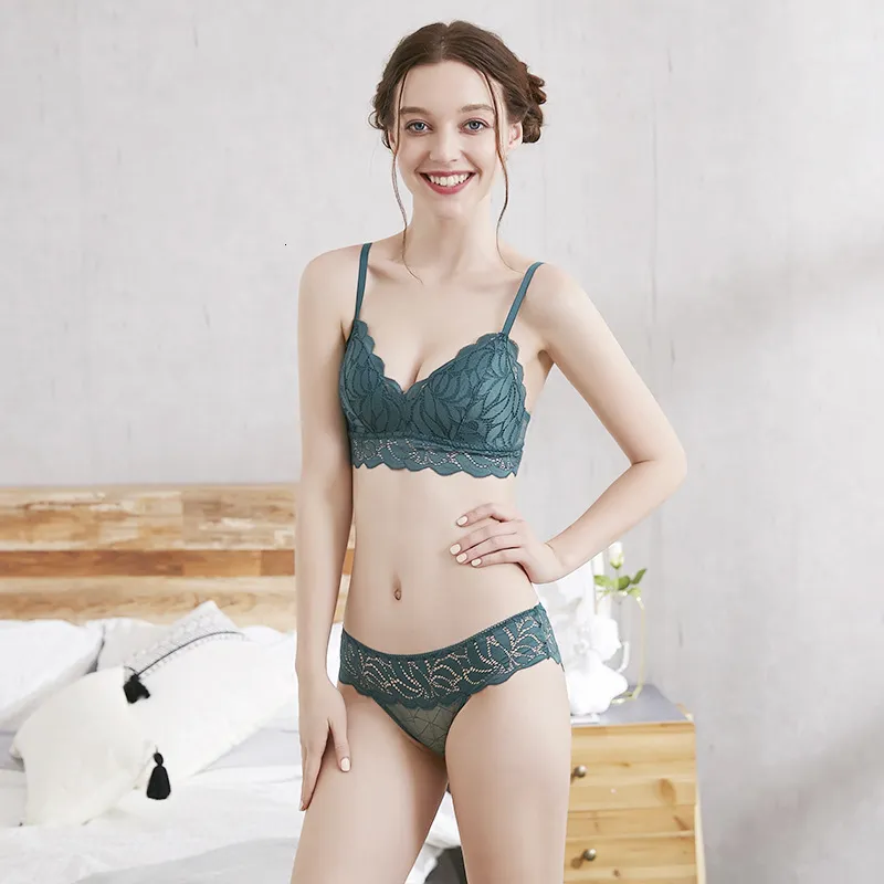 Comfortable Rimless Suit Small Chest Gathered Bra Sexy Lace Thin Underwear  Set For Women From Onlyonesun, $25.77
