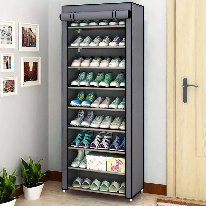 Multilayer Shoe Cabinet Dustproof Shoes Storage Closet Hallway Space-saving Shoerack Organizer Holder Home Furniture Shoe Rack 201030