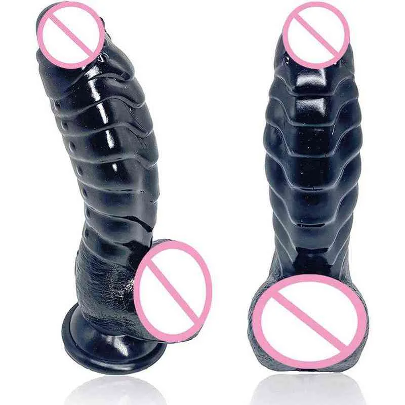 NXY Dildos Consolador de Silicona Suiave Parabe Mujer Pene Grande Realista Con Ventosa Juguete Sexual S / L Novedad 220111