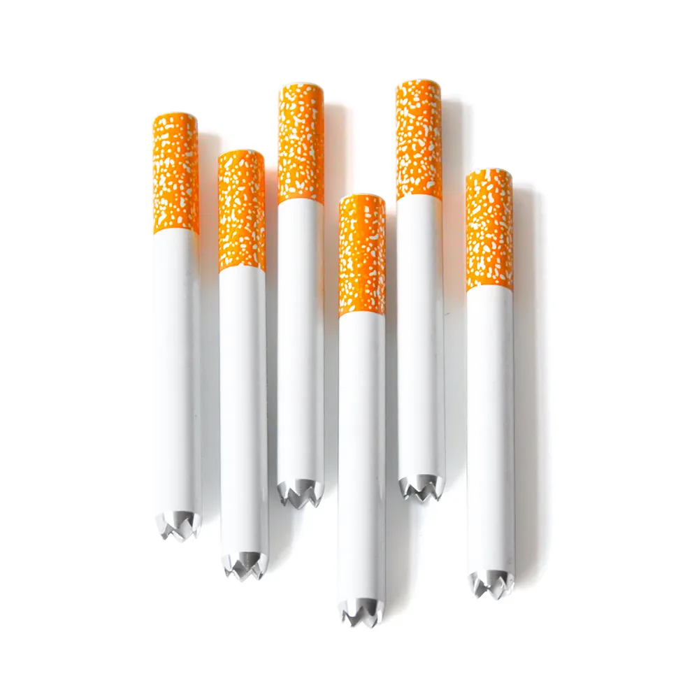 100 pièces/boîte métal aluminium Cigarette 78mm Cigarette en dents de scie tuyau un frappeur chauve-souris pour tabac herbe fumer tuyaux accessoires de fumée