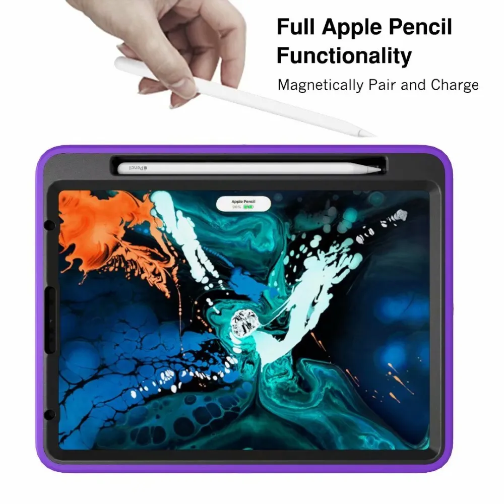 Shockproof Tablet For iPad Pro 12.9 2018 Case Silicone PC Pencil Holder Kids Case For iPad Pro 12.9 2018 Case Heavy Duty Cover (3)