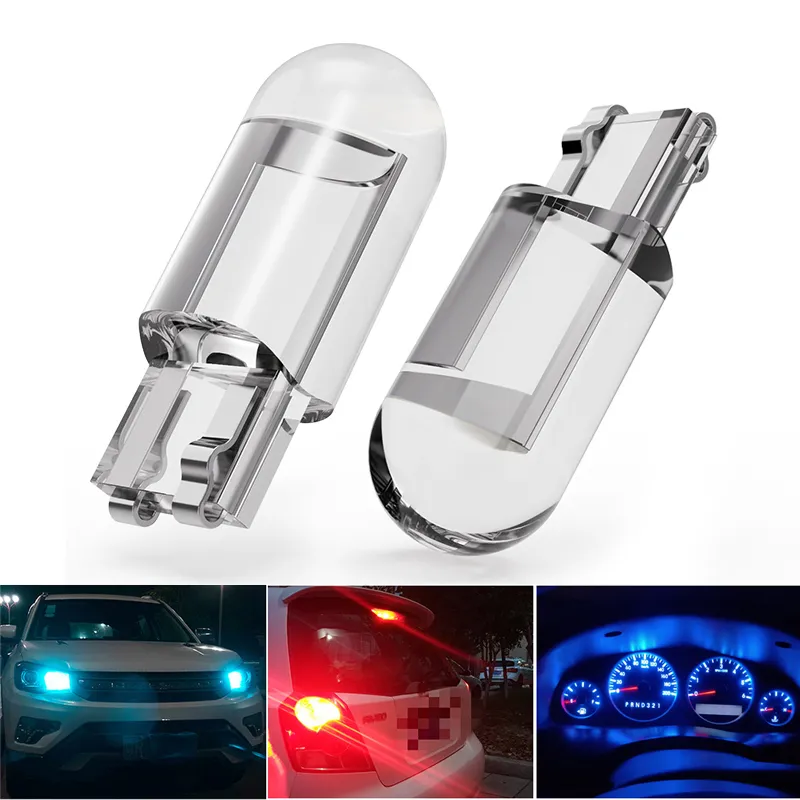 100 PZ Auto T10 Ha Condotto Le Lampadine COB W5W 194 168 Auto Luce Della Targa Lampada Strumento Acrilico Cuneo Parcheggio Lampadine Car Styling Bianco