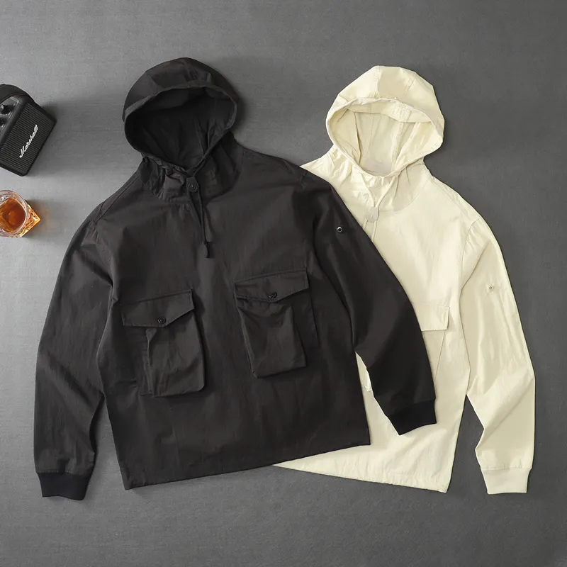 cptopstoney konng gonng Spring and autumn 19SS GHOST PIECE SMOCK/ANORAK COTTON NYLON TELA Pure cotton fabric, ghost hoodie coat