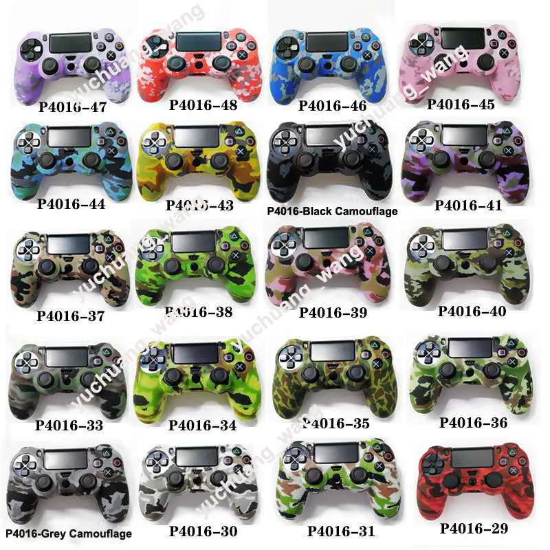 mais cor camuflagem caso de silicone camo sílica shell pele protetora para sony dualshock 4 ps4 ds4 pro slim controller