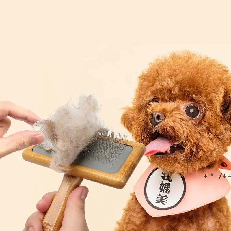 Pet à aiguille peigne créative chat et outil de toilettage pour chiens animaux de compagnie en bois peignevil