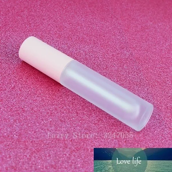 1/2 / 5 pcs 5ml vazio labelo labelo tube rosa tampa lipgloss plástico claro fosco lipgloss tubo de embalagem recipiente mini brilho labial garrafas