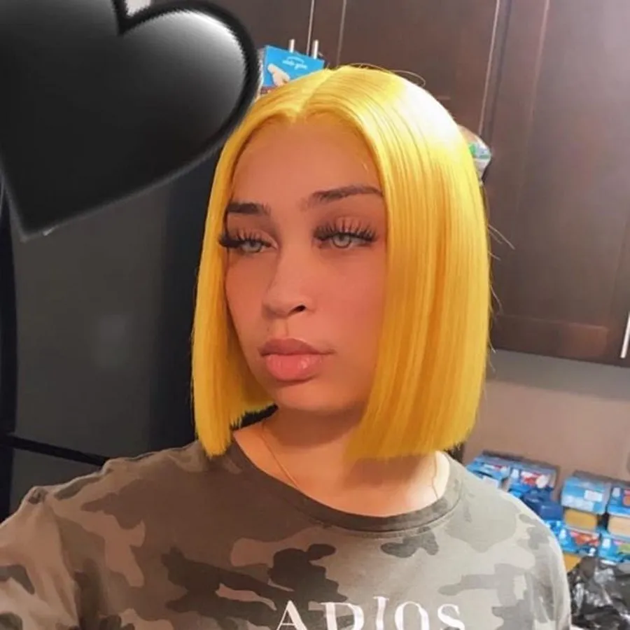Short Straight Yellow Wave Brazilian Lace Front display picture 2
