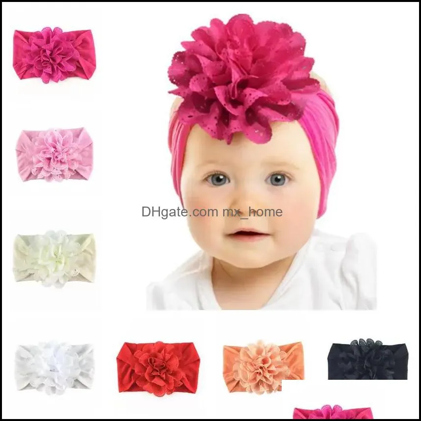 Haarschmuck für Babys, Kinder, Umstandsmode, weicher Stretch-Ösenstoff, Blumen-Baby-Stirnband, Neugeborene, Knoten, breite Nylon-Kopfbedeckungen, Turban, Mädchen-Kopfbedeckung