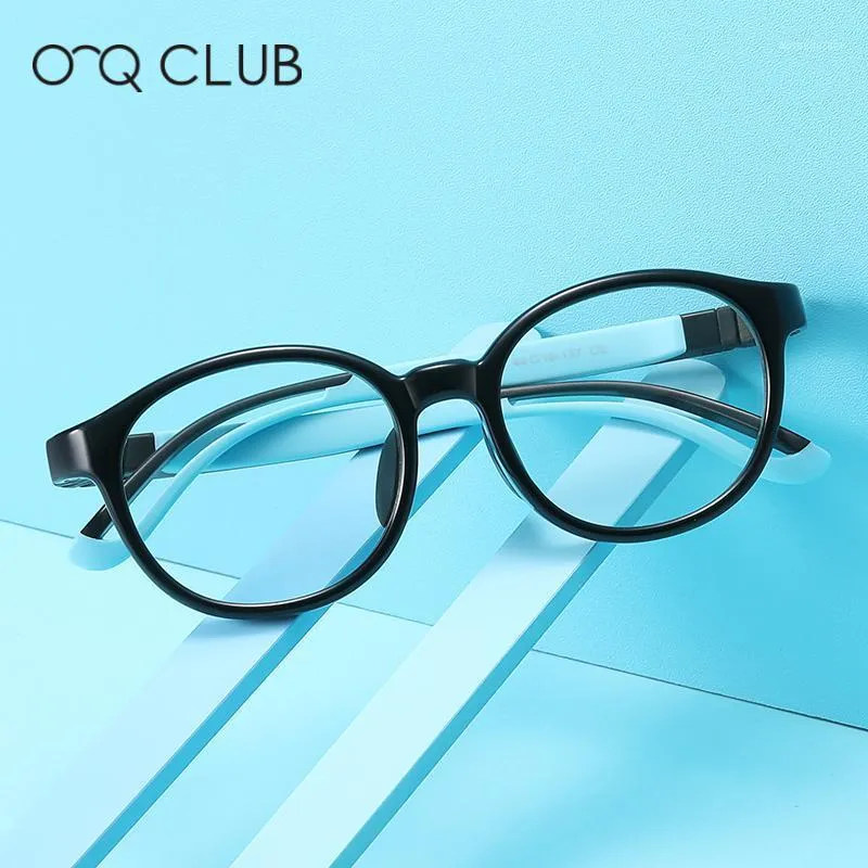 Mode zonnebrillen frames o-q club kinderen anti-blauw licht blokkerende glazen TR90 siliconen myopie optische flexibele flexibele computer-bril