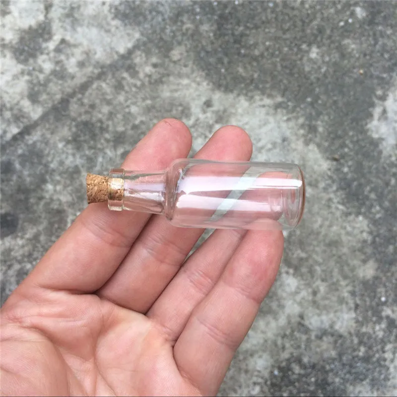 Wholesale 12ml Mini Transparent Glass Bottles with Cork Stopper Clear Wishing Gift Bottles Jars5