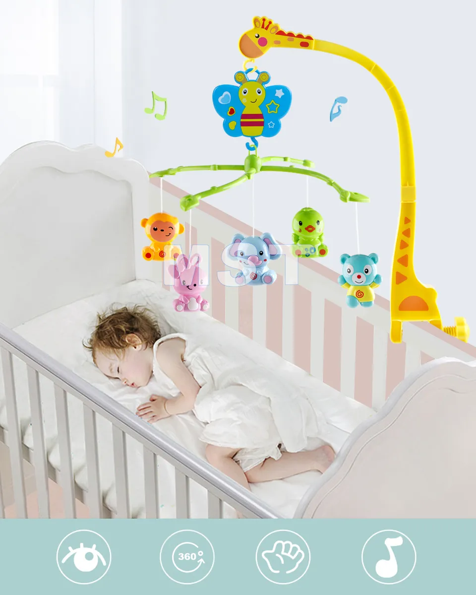 Soporte móvil para cuna de bebé, campana para cama, sonajero, carrusel  giratorio de 360 ° +