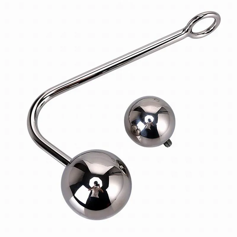 Tappi anali in acciaio inossidabile di alta qualità Ganci 2 dimensioni La doppia sfera può essere sostituita Fetish Chastity Sex Bondage GAY SM Game Butt Plug