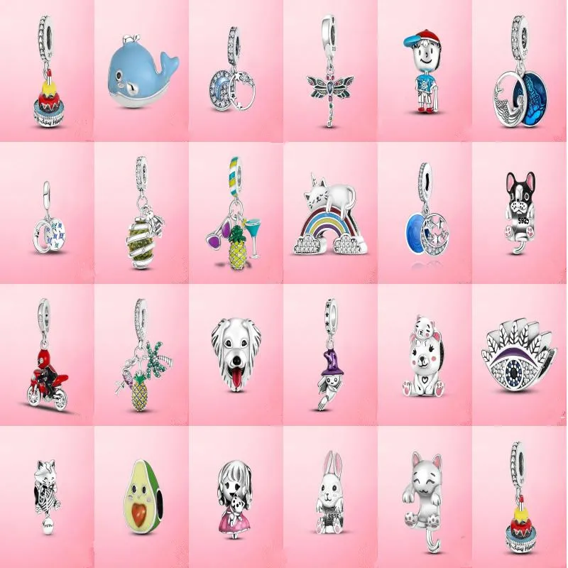 925 Sterling Silver Astronaut Maan Ster Charms Fruit Ananas Hanger Lucky Bead Fit Pandora Armband Voor Sieraden DIY