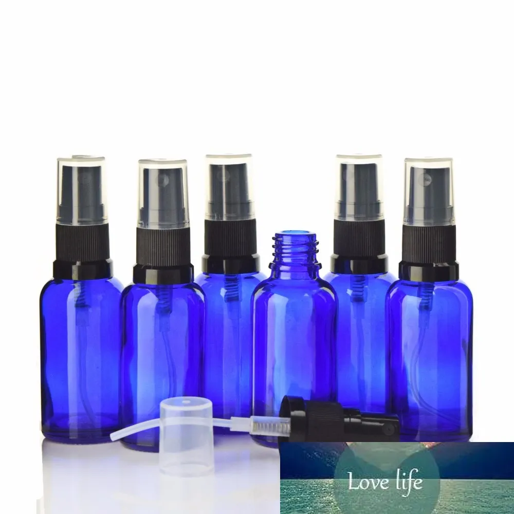 6 adet 30 ml Sprey Şişesi Boş Doldurulabilir Mavi Cam Güzel Mist Püskürtme Şişeleri Esansiyel Yağlar için Kozmetik Parfüm Atomizer