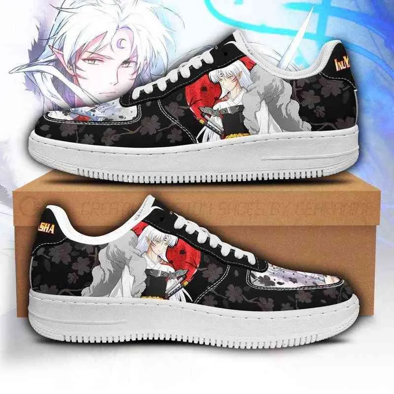 DIY Anime Fan Sneakers Sesshomaru Inuyasha Buty Prezent Pomysł Męski Lekka Running Casual Knit