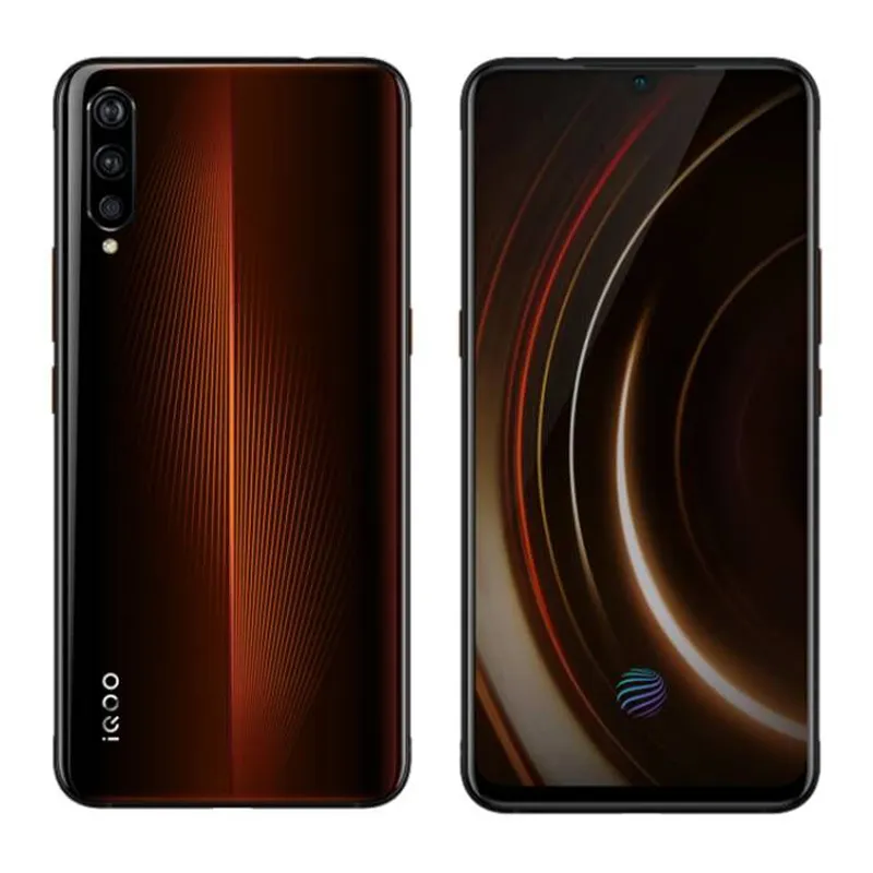 Original Vivo IQOO 4G LTE-mobiltelefon 8GB RAM 128GB 256GB ROM SNAPDAGON 855 13.0MP AI NFC Android 6.41 "Amoled Full Screen Fingerprint ID Face Wake Smart Mobiltelefon