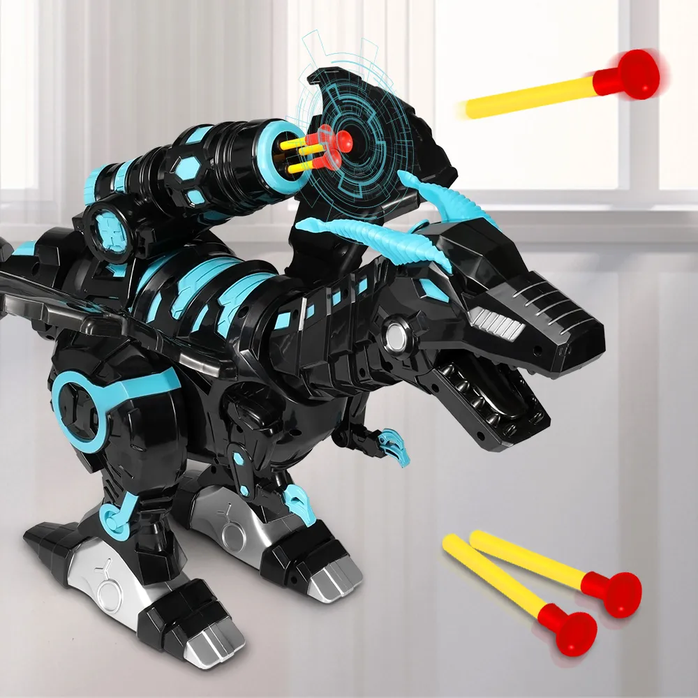 Robot de Dinosaure Electrique avec 5 Missiles Sons Lumières Robot
