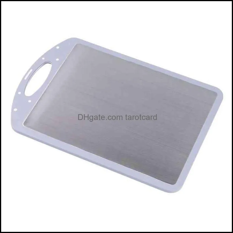 Double-Sided Cutting Board Stainless Steel & PP Chopping Boards For Cutting Meat Fish Vegetables Fruits Chopping Blocks H-0047