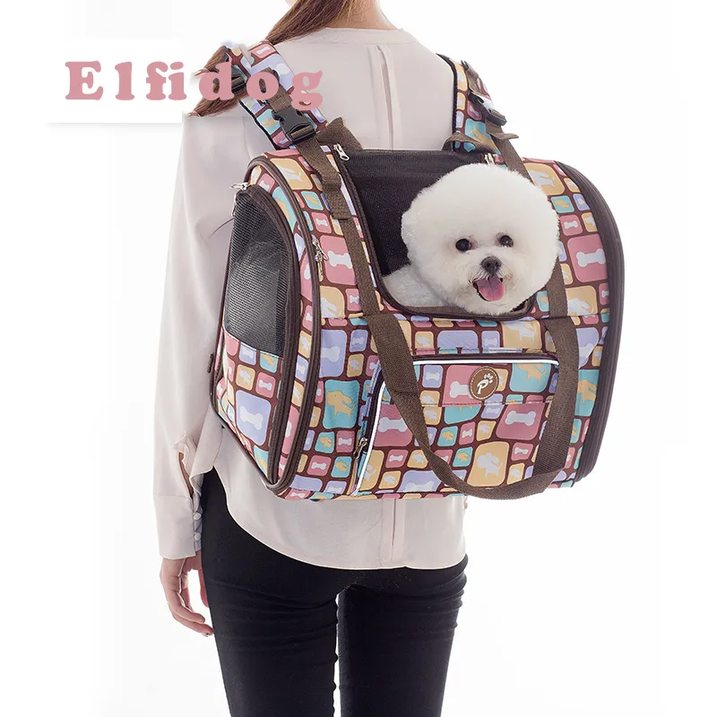 Luxury Canvas Dog Carrier Backpack Bag Shoulder Handbag Pet Little Medium Animal Travel Outdoor Transport Portable Tote Cat Good LJ201201