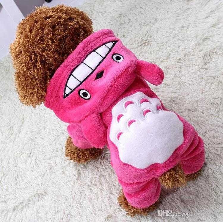 Soft Warm Dog Apparel Coat Pet Costume Fleece Clothing For Dogs Puppy Cartoon Winter Hooded Jacket Autumn Clothes XS-XXL