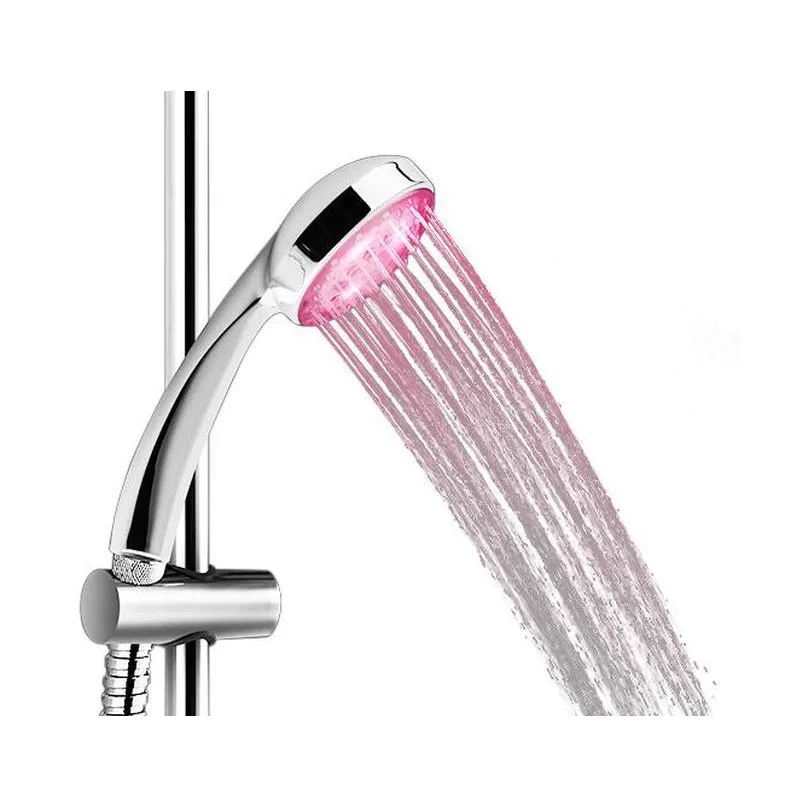 wholesale- handheld 7 color led romantic light water bath home bathroom shower head glow