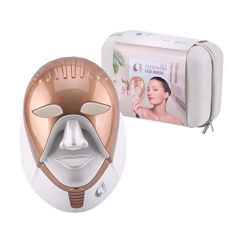 Rechargeable 7 couleurs masque facial Led pour les soins de la peau soins du cou du visage intégration egypte Style LED masque facial masque de traitement