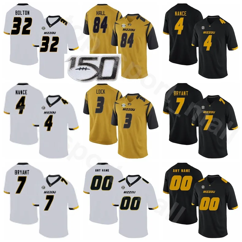 미주리 호랑이 NCAA 대학 축구 3 Drew Lock Jersey 7 Kelly Bryant 84 Emanuel Hall 4 Jonathan Nance 32 Nick Bolton Size S-XXL