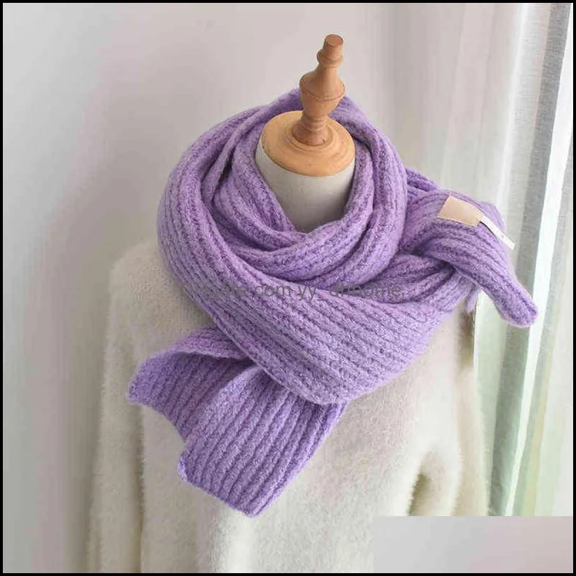 Women Solid Color Cashmere Scarves With Tassel Lady Winter Autumn Long Scarf Thinker Warm Female Shawl Men 211231