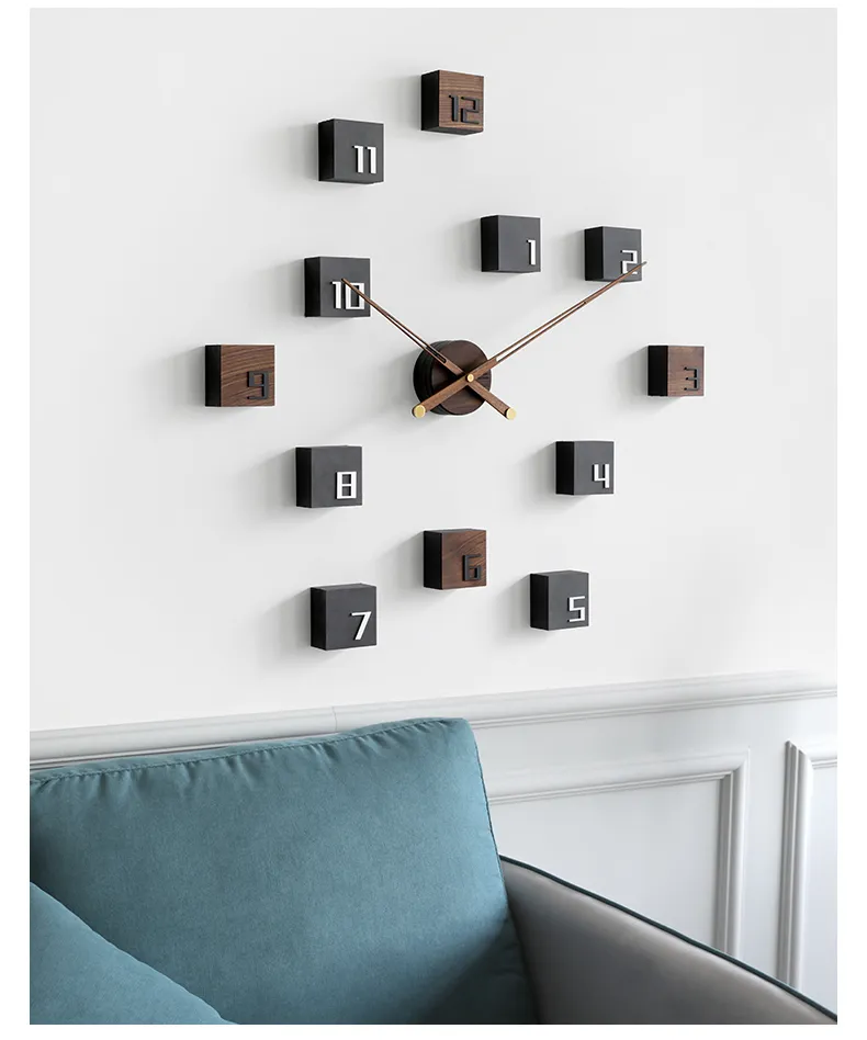 Reloj de pared Foto Foto Frameless DIY Reloj de pared mudo grande Foto  decorativa Sala de estar Reloj personalizado Marco personalizado Imágenes