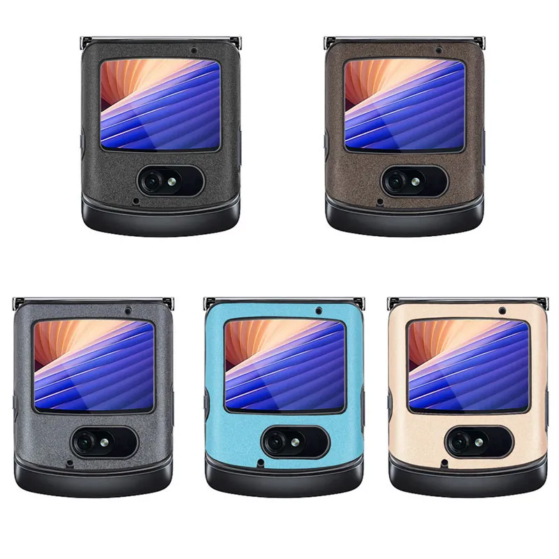 2020 Schokbestendige mobiele telefoon gevallen voor Motorola RAZR 5G PU + PC lederen flip-achterklep