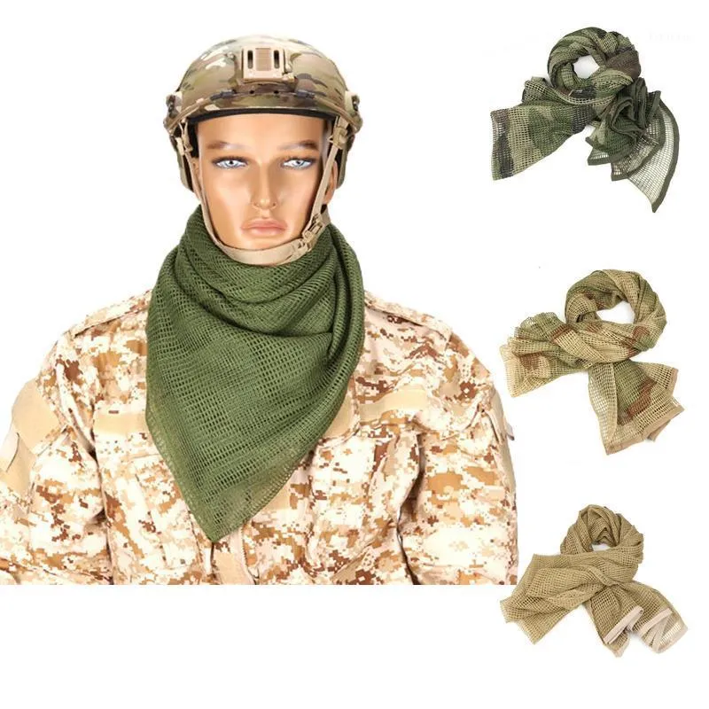 Lenço tático militar camuflagem malha pescoço keffiyeh sniper cara véu shemagh cabeça envoltório para outdoor camping caça ciclismo tampões máscaras
