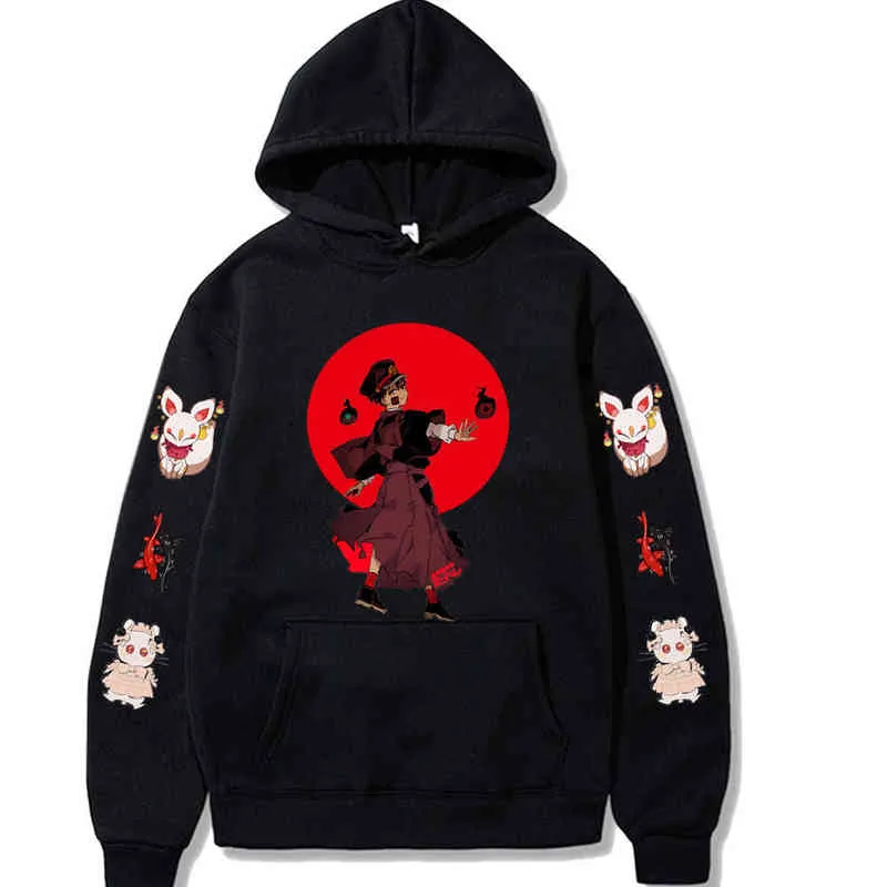 Harajuku het anime toalettbunden hanako-kun hoodie print mode hoodie sportkläder topp unisex sweatshirt män kvinnor h1227