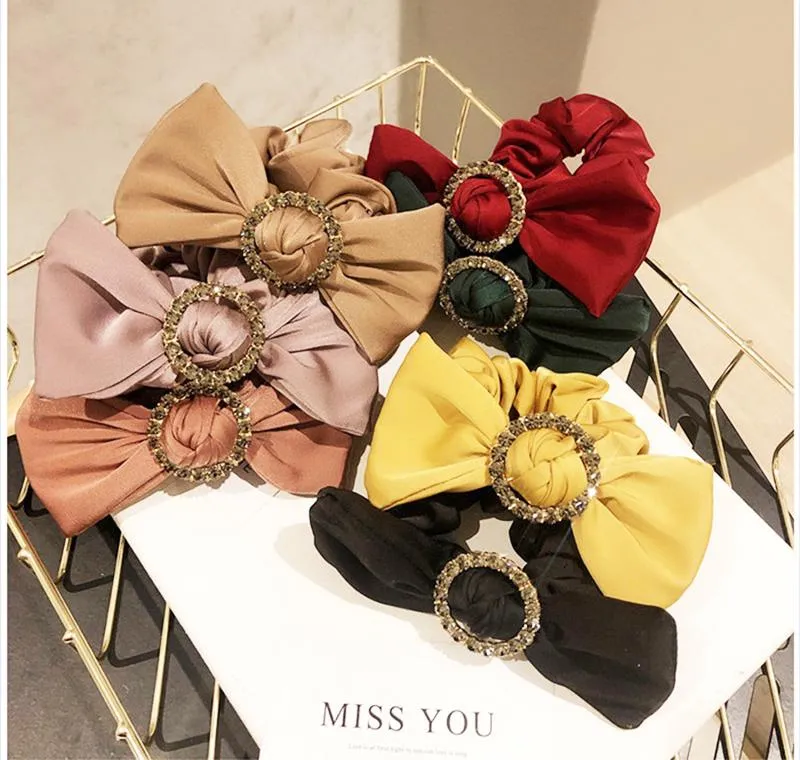 Korean Crystal Women Diamond Bow Headband Sweet Headwear High Quality Hair Accessorie Retro Headbands 8 colors