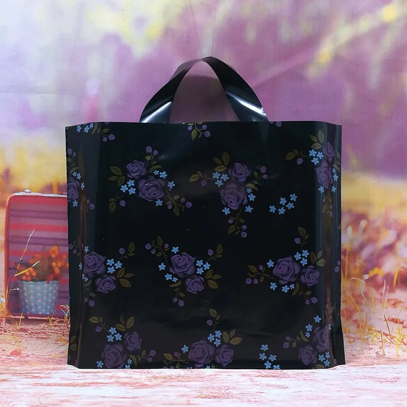Plastic Card Factory Gift Bags Bag 30*25cm With Handle Flower Cartoon