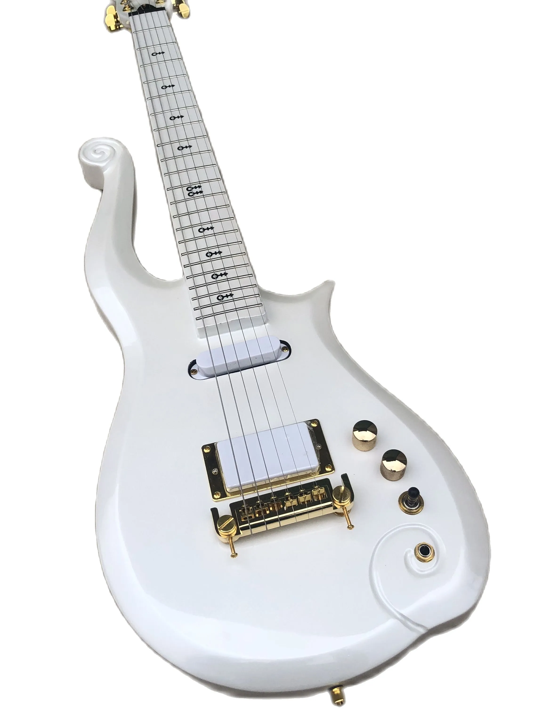 Guitare électrique Prince Cloud de haute qualité, guitare électrique blanche avec manche en érable et corps en aulne