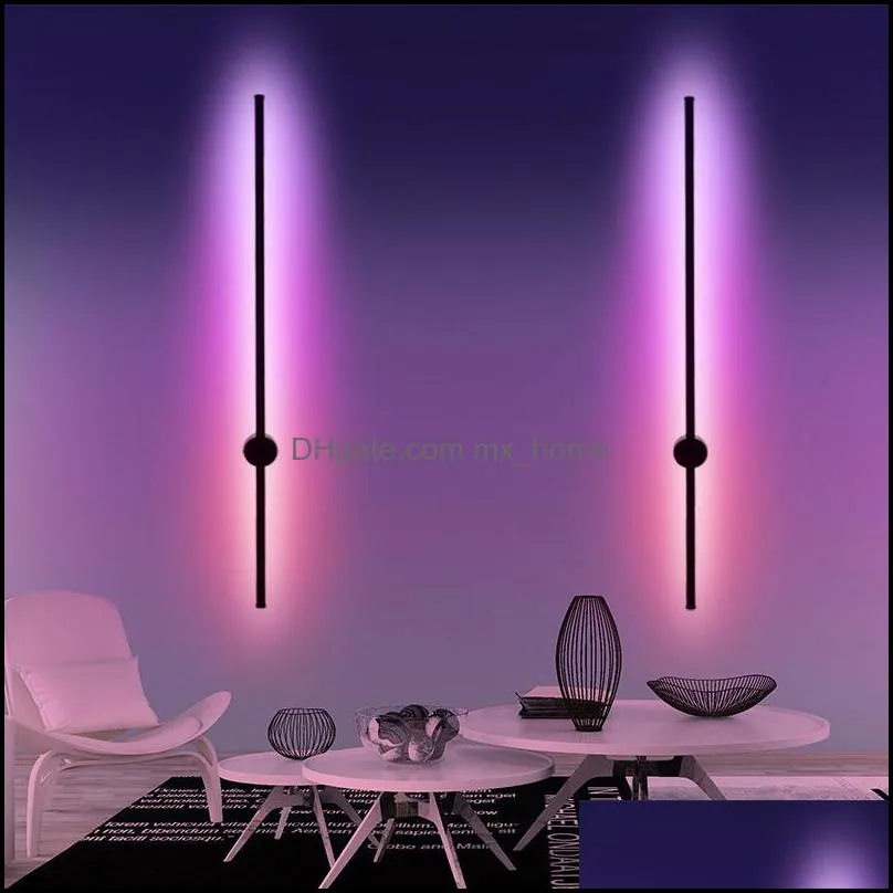 Lampa ścienna dom Deco el zasilanie ogrodu nowoczesne diody LED RGB zdalne sterowanie regulowane kolosy światła dekoracja salonu Opraw łazienkowy spadek