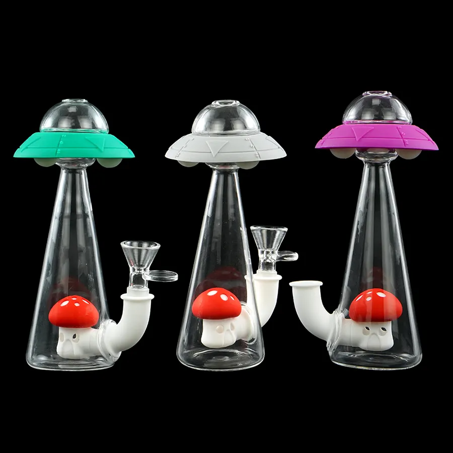 7 inch UFO smoking bongs water pipes glass pipe with bowl bubbler dab rig MOQ=10 by DHL