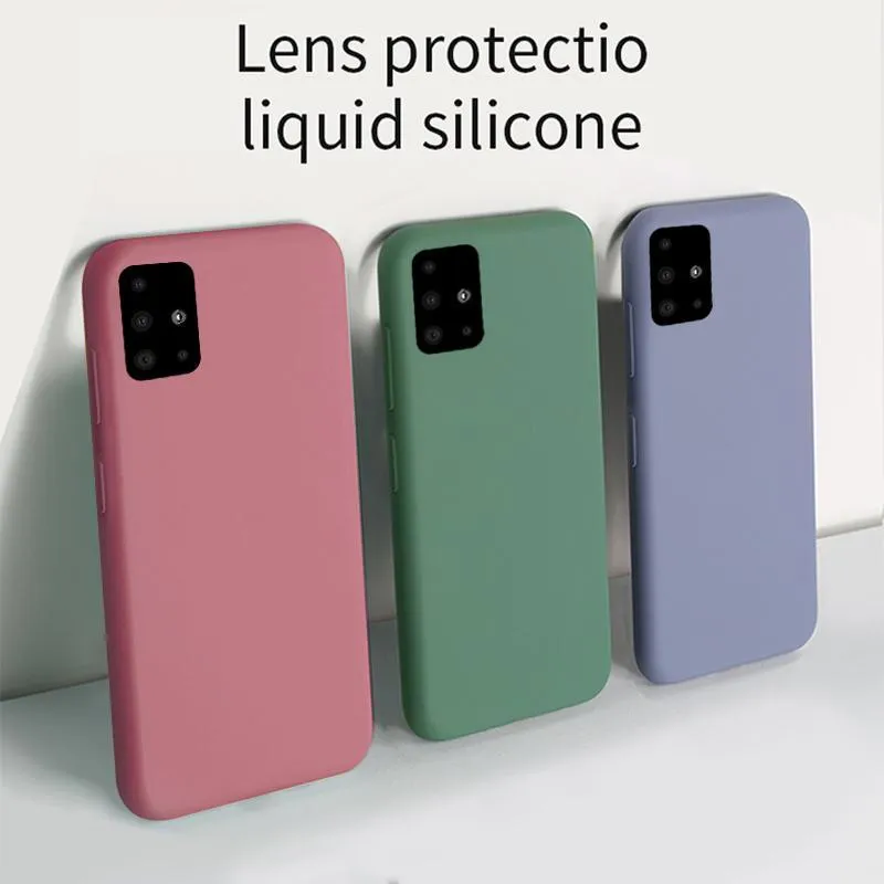 Liquid Silicone Phone Case for Samsung A51 A71 S20 Plus Ultra A30 A50 A70 A7 S10 S9 S8 S7 Note 10 9 8 Plus Original Cover