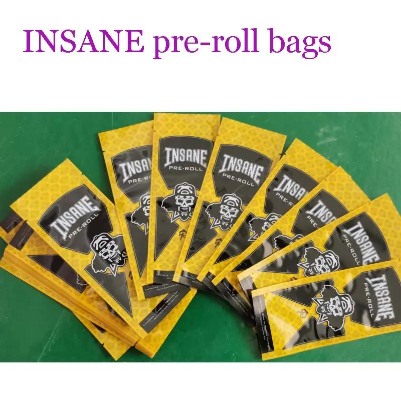 냄새 증거 사전 롤 공동 포장 지플락 백 0.58g 0.02oz INSANE 프리롤 패키지 1g 드라이 허브 꽃