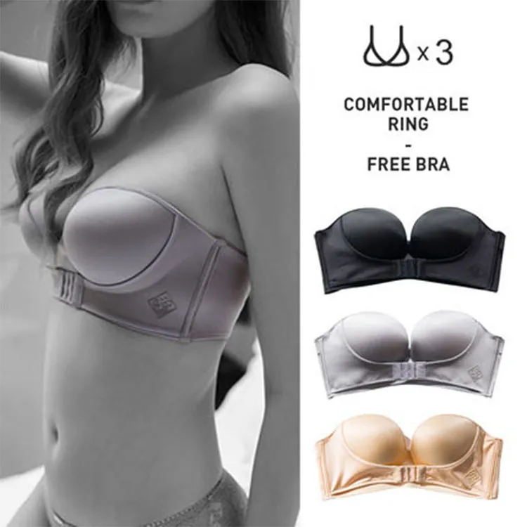 Thickened Non Slip  Adhesive Bra With Front Buckle And Nonstick Steel  Ring For Small Chest 201202 From Dou01, $27.85