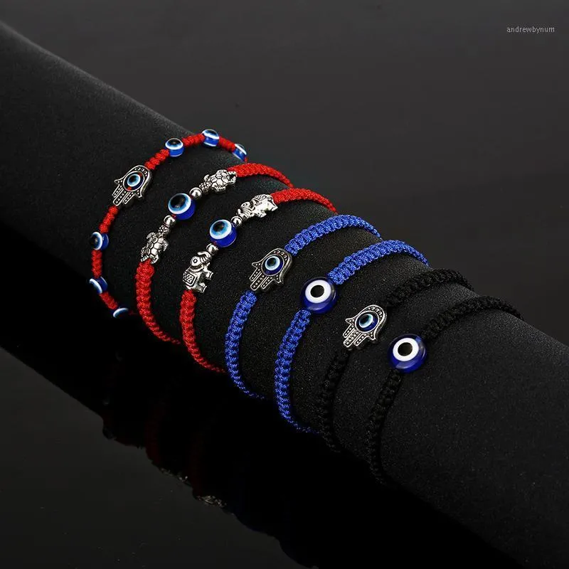 Bracelets de charme 2022 Mode Corde tressée Hommes Femmes Chanceux Rouge Braslet Gothique Fatima Main Hamsa Brazalete Yoga Bijoux Pulsera1