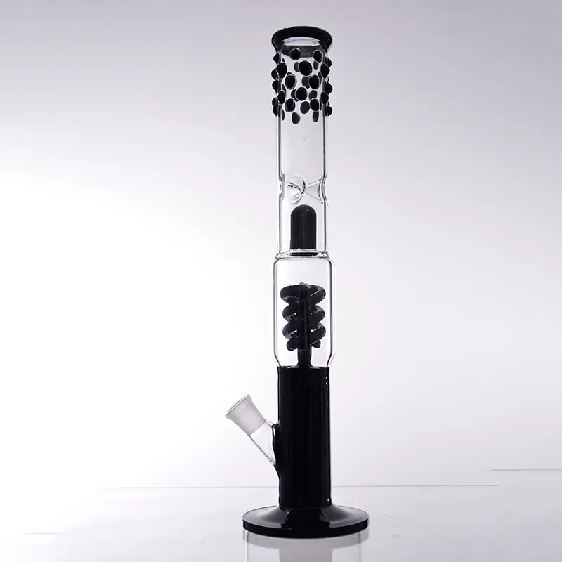 Filtro espiral Bongs Hookahs Grosso Beaker Beaker Bongo Tubulações De Vidro de Fumadores 15 polegadas Alto Recycler Dab Rigs Água com 14mm Tigela