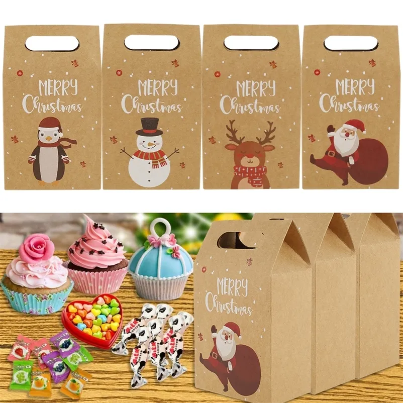 Kraft Paper Christmas Paper Bags Wholesale Cute Santa Claus Snowman