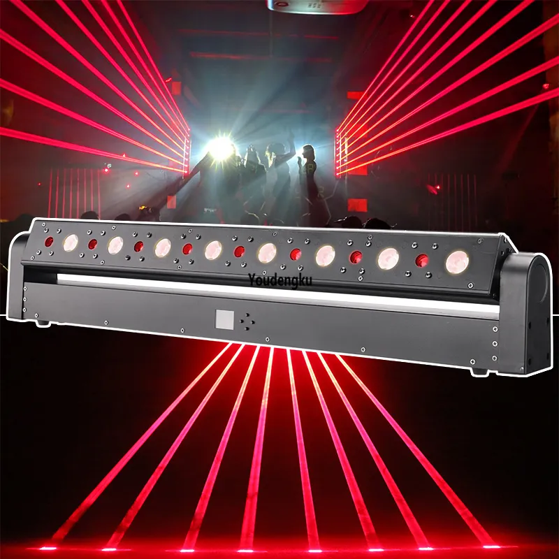 قطعتان جديدان اللون الأحمر أو الأخضر يتحرك 8 عيون شعاع Laser Light Dmx DJ Beam Laser Bar Manner Moving Moving Stage Light