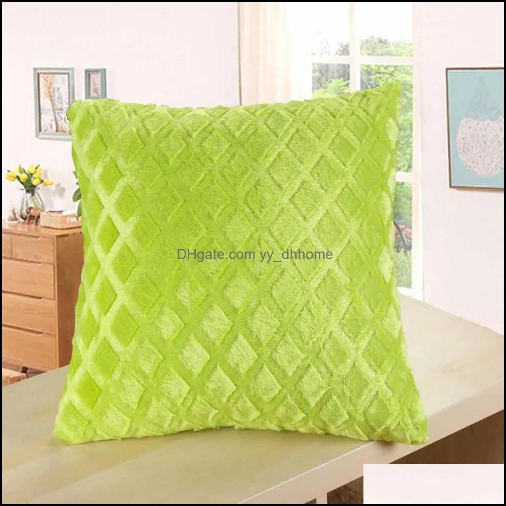 Soft Comfortable Fluffy Solid Plush Square Sofa Cushion Cover Throw Pillow Case Decorbox Home Decor Supplies